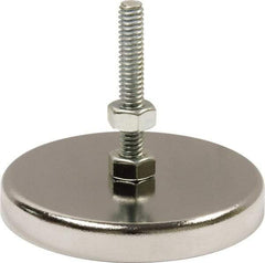 Mag-Mate - 90 Lb Max Pull Force, 3/8" Overall Height, 2.88" Diam, Ceramic Cup Magnet - Bolt & Nut Style, Chrome Plated - Industrial Tool & Supply