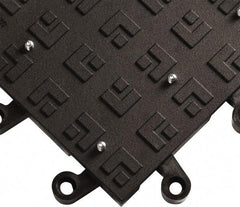 Wearwell - 18" Long x 18" Wide x 7/8" Thick, Anti-Fatigue Modular Matting Solid Grid - Male & Female, 4 Interlocking Sides, Black, For Dry Areas, Series 554 - Industrial Tool & Supply