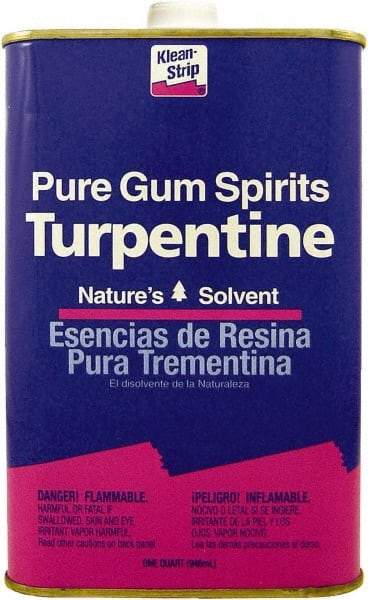 Klean-Strip - 1 Qt Turpentine - 859 gL VOC Content, Comes in Metal Can - Industrial Tool & Supply