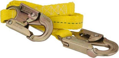 PRO-SAFE - 6' Long, 350 Lb Capacity, 1 Leg Locking Snap Hook Harness Lanyard - Polyester Webbing, Locking Snap Hook Anchorage Connection - Industrial Tool & Supply