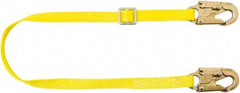 PRO-SAFE - 6' Long, 350 Lb Capacity, 1 Leg Locking Snap Hook Harness Lanyard - Polyester Webbing, Locking Snap Hook Anchorage Connection - Industrial Tool & Supply