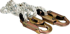 PRO-SAFE - 4' Long, 350 Lb Capacity, 1 Leg Locking Snap Hook Harness Lanyard - 1/2" Diam, Filament Nylon Rope, Locking Snap Hook Anchorage Connection - Industrial Tool & Supply