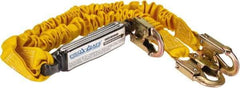 PRO-SAFE - 6' Long, 350 Lb Capacity, 2 Leg Locking Snap Hook Harness Shock Absorbing Lanyard - Polyester Webbing, Locking Snap Hook Anchorage Connection - Industrial Tool & Supply