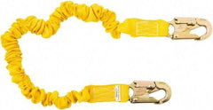 PRO-SAFE - 6' Long, 350 Lb Capacity, 1 Leg Locking Snap Hook Harness Shock Absorbing Lanyard - Polyester Webbing, Locking Snap Hook Anchorage Connection - Industrial Tool & Supply