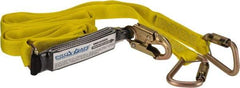 PRO-SAFE - 6' Long, 350 Lb Capacity, 2 Leg Locking Snap Hook Harness Shock Absorbing Lanyard - Polyester Webbing, Locking Snap Hook Anchorage Connection - Industrial Tool & Supply