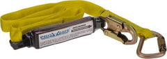 PRO-SAFE - 6' Long, 350 Lb Capacity, 1 Leg Locking Snap Hook Harness Shock Absorbing Lanyard - Polyester Webbing, Locking Snap Hook Anchorage Connection - Industrial Tool & Supply