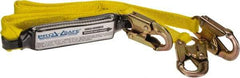 PRO-SAFE - 6' Long, 350 Lb Capacity, 2 Leg Locking Snap Hook Harness Shock Absorbing Lanyard - Polyester Webbing, Locking Snap Hook Anchorage Connection - Industrial Tool & Supply