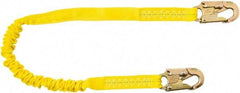 PRO-SAFE - 6' Long, 350 Lb Capacity, 1 Leg Locking Snap Hook Harness Shock Absorbing Lanyard - Polyester Webbing, Locking Snap Hook Anchorage Connection - Industrial Tool & Supply