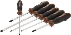 Paramount - 6 Piece Slotted & Phillips Screwdriver Set - Bit Sizes: Philips #1 & #2 - Industrial Tool & Supply