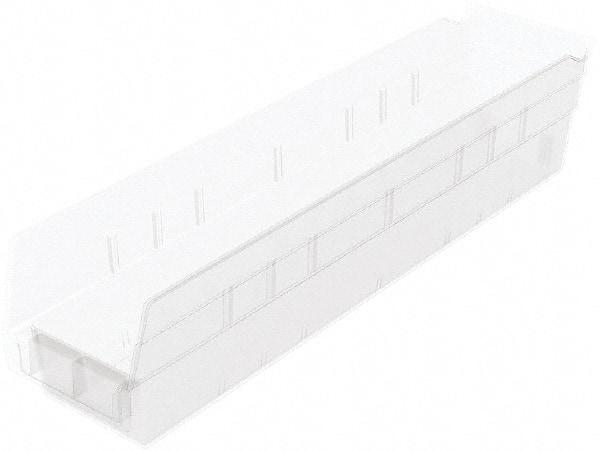 Akro-Mils - 123 Lb. Load Capacity, 17-7/8" Deep, Clear Hopper Shelf Bin - 4" High x 4-1/8" Wide x 17-7/8" Long - Industrial Tool & Supply