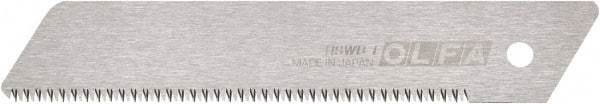 Olfa - 1 Piece Steel Serrated Blade - 142mm OAL, 5-37/64" Blade Length, 0.02" Blade Thickness - Industrial Tool & Supply