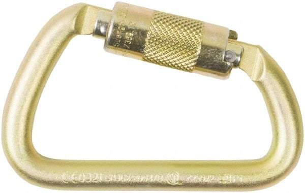 PRO-SAFE - 9,000 Lb. Capacity Locking Carabiner - 1 Inch, Autolocking Gate, Steel - Industrial Tool & Supply