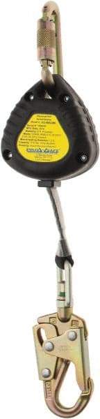 PRO-SAFE - 6' Long, 310 Lb Capacity, Nylon Webbing Fall Limiter - Swivel Locking Snap Hook Connector with Load Indicator, Self-Locking Carabiner Connector - Industrial Tool & Supply