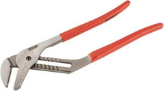 Proto - 16" OAL, 4-13/64" Max Capacity, 1-15/16" Jaw Length x 33/64" Jaw Width, 11 Position Gooseneck Tongue & Groove Pliers - Serrated Straight Jaws, Standard Head, Vinyl Handles - Industrial Tool & Supply