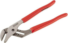 Proto - 10" OAL, 1-3/4" Max Capacity, 1-5/32" Jaw Length x 27/64" Jaw Width, 6 Position Gooseneck Tongue & Groove Pliers - Serrated Straight Jaws, Standard Head, Vinyl Handles - Industrial Tool & Supply