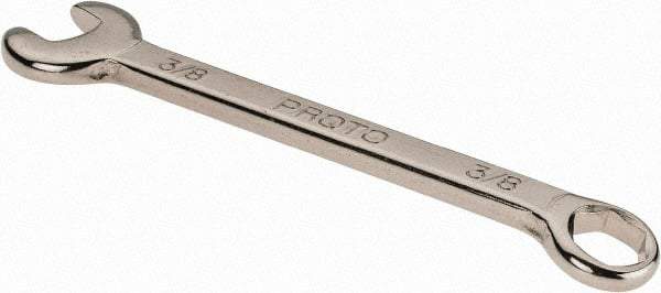 Proto - 3/8" 6 Point Combination Wrench - 3-5/16" OAL, Steel, Nickel Finish - Industrial Tool & Supply