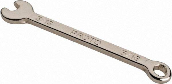 Proto - 3/16" 6 Point Combination Wrench - 3-1/32" OAL, Steel, Nickel Finish - Industrial Tool & Supply
