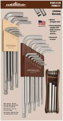Paramount - 31 Piece L-Wrench/Fold-Up Combo Hex Key Set - Hex Range 0.05 to 3/8", Steel - Industrial Tool & Supply