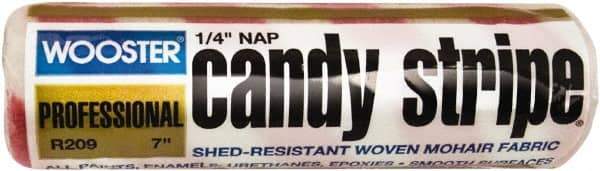 Wooster Brush - 1/4" Nap, 7" Wide Paint Roller Cover - Smooth Texture, Mohair - Industrial Tool & Supply