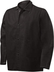 Steiner - Size M Welding & Flame Resistant/Retardant Jacket - Black, Cotton, Snaps Closure, 44 to 46" Chest - Industrial Tool & Supply