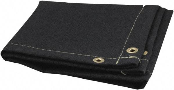 Steiner - 10' High x 8' Wide x 0.05" Thick Fiberglass Welding Blanket - Black, Grommet - Industrial Tool & Supply