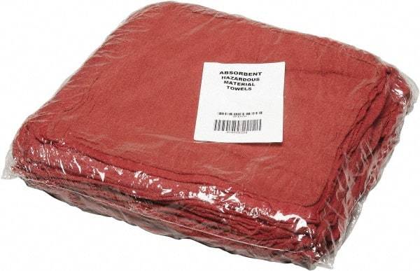 Ability One - Reclaimed Cotton Shop Towel Rag - Low Lint, Red, 13-1/2 x 15-1/2" - Industrial Tool & Supply