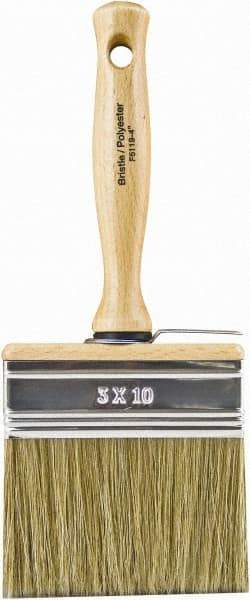 Wooster Brush - 5-1/2" Flat Hog Wall Brush - 3-1/4" Bristle Length, 5.44" Wood Threaded Wood Handle - Industrial Tool & Supply