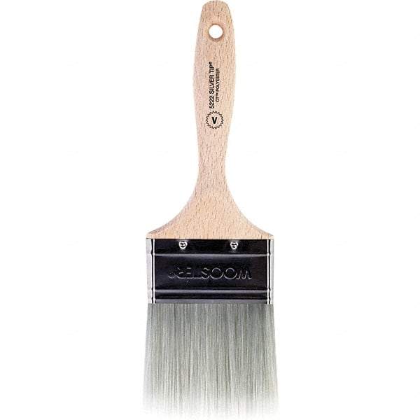 Wooster Brush - 3" Flat Synthetic Varnish Brush - 2-15/16" Bristle Length, 5.81" Wood Beavertail Handle - Industrial Tool & Supply