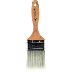 Wooster Brush - 2-1/2" Flat Synthetic Varnish Brush - 2-15/16" Bristle Length, 5.81" Wood Beavertail Handle - Industrial Tool & Supply