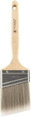 Wooster Brush - 3" Angled Synthetic Sash Brush - 2-15/16" Bristle Length, 7.13" Wood Fluted Handle - Industrial Tool & Supply