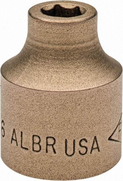 Ampco - 5/16", 1/2" Drive, Standard Hand Socket - 6 Points, 1-3/16" OAL, Aluminum Bronze - Industrial Tool & Supply