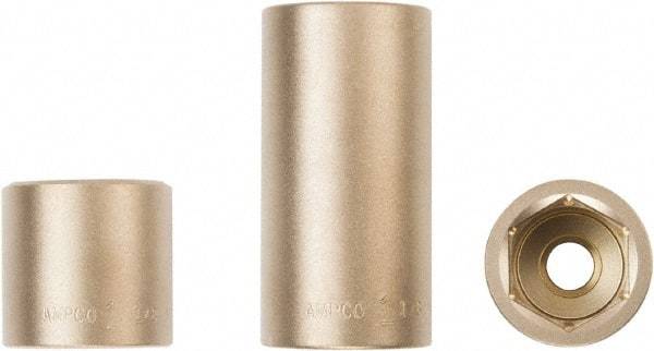 Ampco - 1/2" Drive, Standard Hand Socket - 6 Points, 1-7/16" OAL, Aluminum Bronze - Industrial Tool & Supply