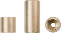 Ampco - 1/4", 1/2" Drive, Standard Hand Socket - 6 Points, 1-3/16" OAL, Aluminum Bronze - Industrial Tool & Supply
