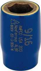 Ampco - 9/16", 3/8" Drive, Standard Hand Socket - 6 Points, 1-1/2" OAL, Aluminum Bronze - Industrial Tool & Supply
