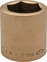 Ampco - 1-3/8", 3/4" Drive, Standard Hand Socket - 6 Points, 2" OAL, Aluminum Bronze - Industrial Tool & Supply