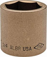 Ampco - 1-1/4", 1/2" Drive, Standard Hand Socket - 6 Points, 1-5/8" OAL, Aluminum Bronze - Industrial Tool & Supply