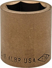 Ampco - 1-1/8", 1/2" Drive, Standard Hand Socket - 6 Points, 1-5/8" OAL, Aluminum Bronze - Industrial Tool & Supply