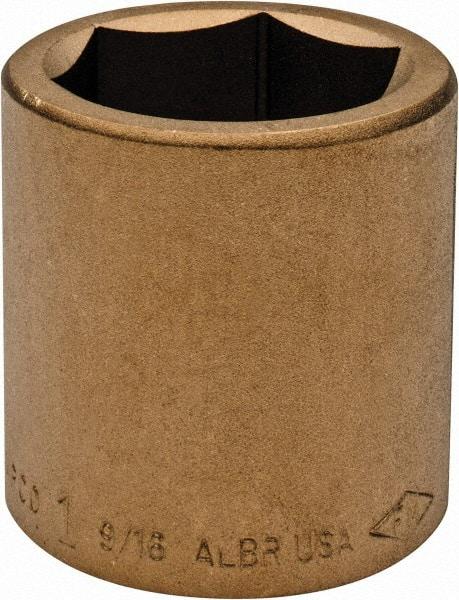 Ampco - 1-9/16", 3/4" Drive, Standard Hand Socket - 6 Points, 2-1/4" OAL, Aluminum Bronze - Industrial Tool & Supply