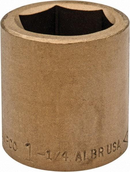 Ampco - 1-1/4", 3/4" Drive, Standard Hand Socket - 6 Points, 2" OAL, Aluminum Bronze - Industrial Tool & Supply