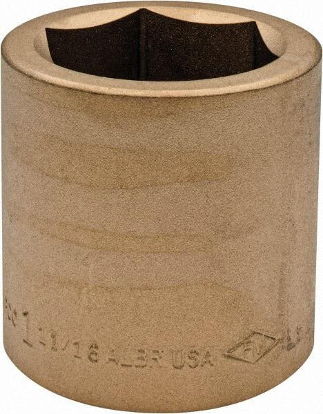 Ampco - 1-11/16", 3/4" Drive, Standard Hand Socket - 6 Points, 2-1/4" OAL, Aluminum Bronze - Industrial Tool & Supply