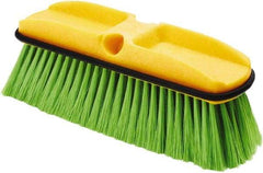 Rubbermaid - 2-1/2" Bristle Length, Nylon Wash Brush - 10" Long Head, Green, Plastic Block - Industrial Tool & Supply