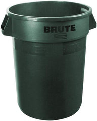 Rubbermaid - 20 Gal Green Round Trash Can - Polyethylene, 22.88" High - Industrial Tool & Supply