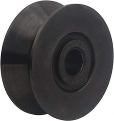 Accurate Bushing - 45mm Bore, 165mm Roller Diam x 68mm Width, Carbon Steel V-Grooved Yoke Roller - 148,100 N Dynamic Load Capacity, 71mm Overall Width - Industrial Tool & Supply