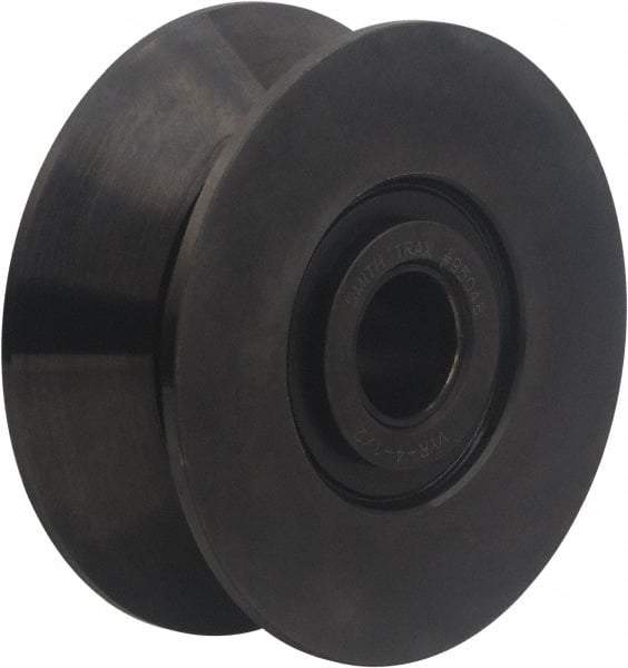 Accurate Bushing - 20mm Bore, 90mm Roller Diam x 38mm Width, Carbon Steel V-Grooved Yoke Roller - 48,400 N Dynamic Load Capacity, 40mm Overall Width - Industrial Tool & Supply