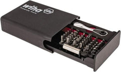 Wiha - 38 Piece, Screwdriver Tamperproof Bit Set - #1 & #2 Phillips, Tamperproof 5/64 to 5/32" Hex, Tamperproof TR8 to TR40 Torx, #0, #1, #2 & #3 Pozidriv, #1, #2 & #3 Square Recess, 6.5 & 8mm Slotted, #1, #2, #3 & #4 Tri-Wing, #4, #6, #8 & #10 Spanner - Industrial Tool & Supply