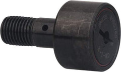 Accurate Bushing - 1-1/4" Roller Diam x 3/4" Width, 1/2" Stud Diam x 1-1/4" Length, Sealed Self Lubricating Stud Cam Follower with Nonmetallic Bushing - Carbon Steel, 5/8" Thread Length, 1/2-20 Thread, 2" OAL - Industrial Tool & Supply