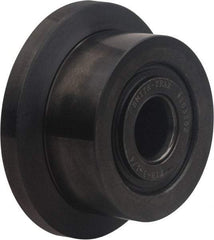 Accurate Bushing - 1" Bore, 3" Roller Diam x 1-3/4" Roller Width, Carbon Steel Flanged Yoke Roller - 14,300 Lb Dynamic Load Capacity, 1-13/16" Overall Width - Industrial Tool & Supply