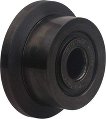 Accurate Bushing - 1-1/8" Bore, 3-1/2" Roller Diam x 2" Roller Width, Carbon Steel Flanged Yoke Roller - 17,600 Lb Dynamic Load Capacity, 2-1/16" Overall Width - Industrial Tool & Supply