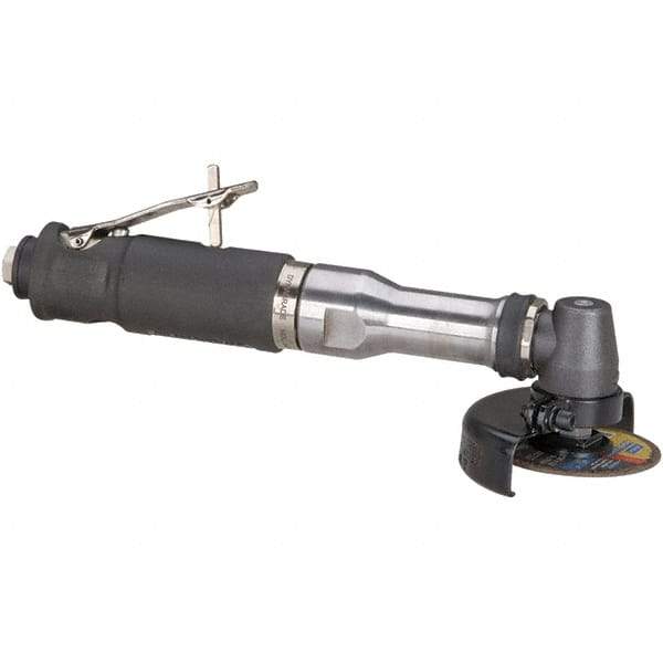Dynabrade - 3" Wheel Diam, 18,000 RPM, Pneumatic Cutoff & Cutoff-Grinder Tool - Right Angle Handle, 1/4 NPT Inlet - Industrial Tool & Supply