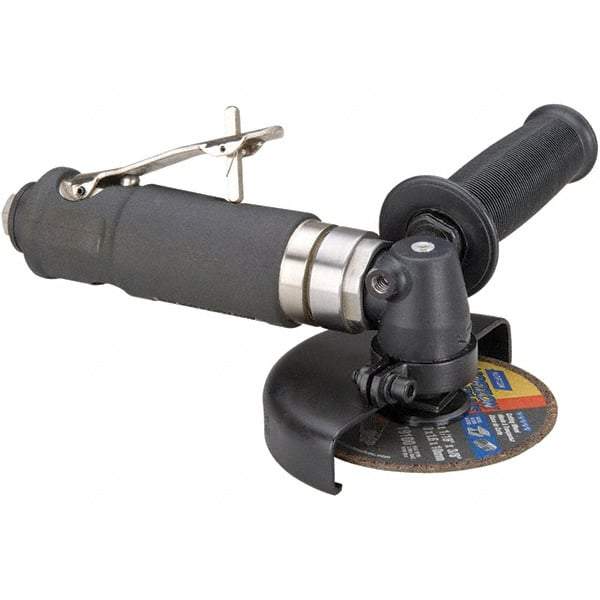 Dynabrade - 4" Wheel Diam, 13,500 RPM, Pneumatic Cutoff & Cutoff-Grinder Tool - Right Angle Handle, 1/4 NPT Inlet - Industrial Tool & Supply